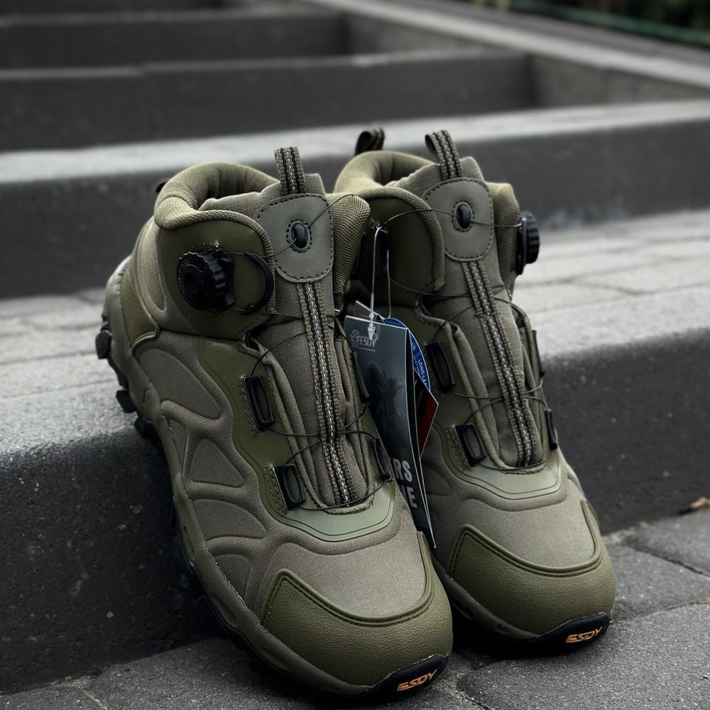 Тактичні черевики ESDY на автошнурівці Olive 2570 фото