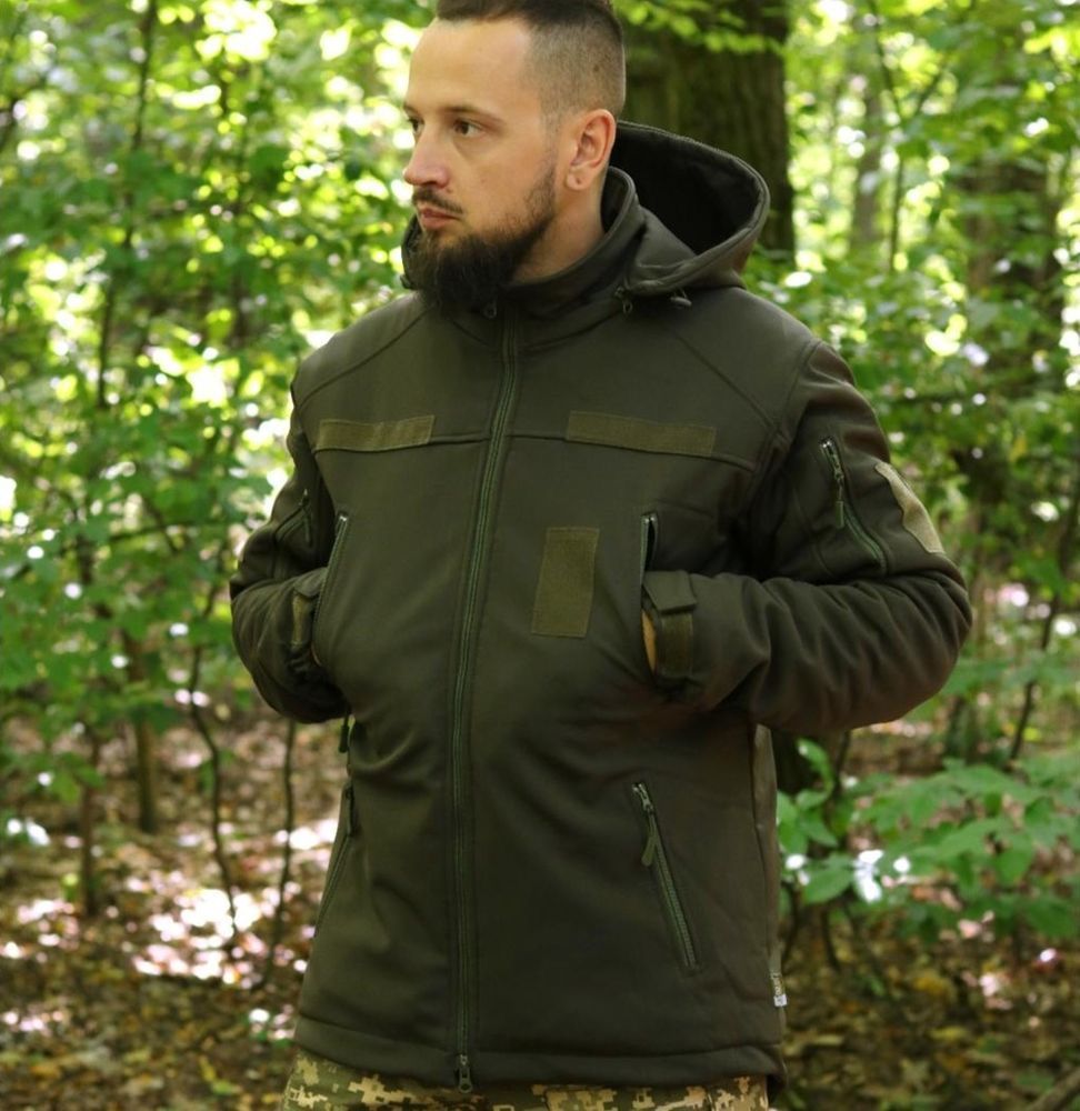 Зимова тактична куртка SoftShell Omni-Heat Olive 2189 фото