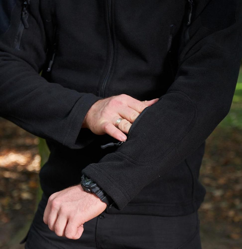 Флисовая кофта Tactical Army с капюшоном Black  802 фото