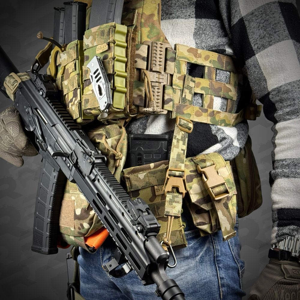 Комплект одноточкового плечового ременя з кріпленням до плитоноски RAGNAROK "THOR" Pixel 4464 фото